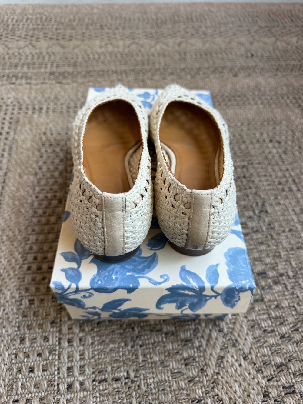 Sezane Anya Low Ballerinas Natural Woven Raffia - Size 6,5 - Picture 3 of 5